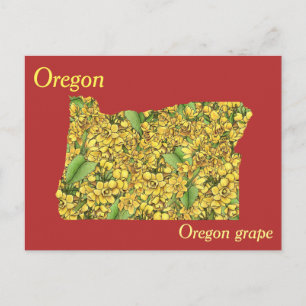 Carte de collage des fleurs de l'État de l'Oregon
