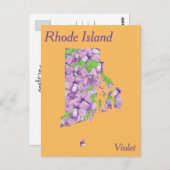 Carte de collage des fleurs de l'État de Rhode Isl (Devant / Derrière)