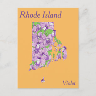 Carte de collage des fleurs de l'État de Rhode Isl