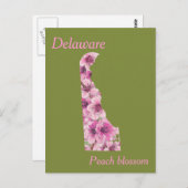 Carte de collage des fleurs de l'État du Delaware (Devant / Derrière)