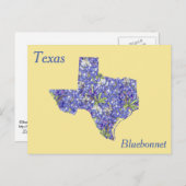 Carte de collage des fleurs de l'État du Texas (Devant / Derrière)