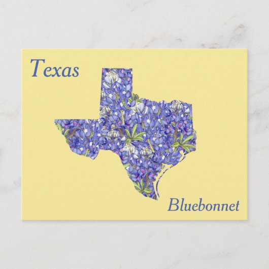 Carte de collage des fleurs de l'État du Texas (Devant)