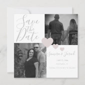 Carte de collage photo couleur rose coeur simple (Devant)