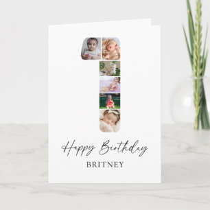 Carte de collage photo d'anniversaire 1ère année m
