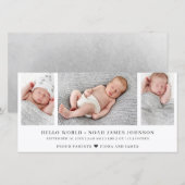 Carte de collage photo d'annonce de naissance mode (Devant / Derrière)
