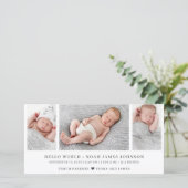 Carte de collage photo d'annonce de naissance mode (Debout devant)