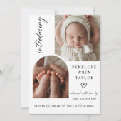 Carte de collage photo de Faire-part de naissance (Devant)