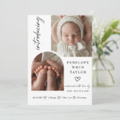 Carte de collage photo de Faire-part de naissance (Debout devant)