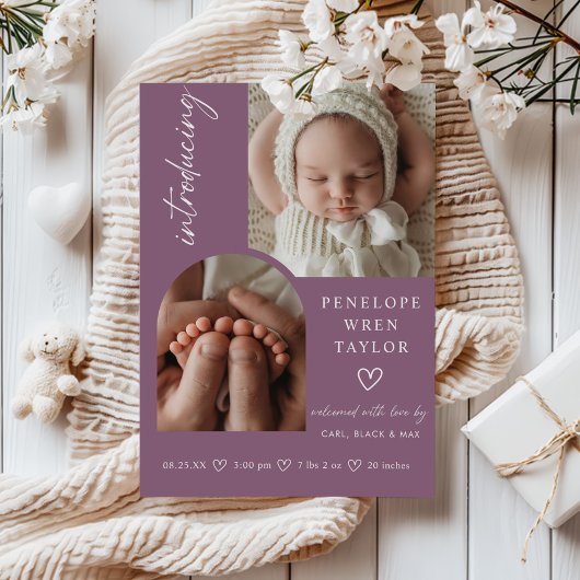 Carte de collage photo de Faire-part de naissance