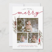 Carte de Collage Photo de Fêtes | Branche Rustique (Devant)