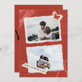 Carte de collage photo de la Saint-Valentin romant (Devant / Derrière)