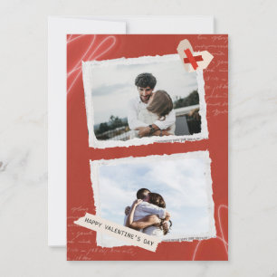 Carte de collage photo de la Saint-Valentin romant