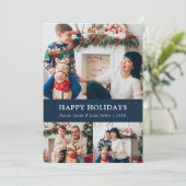 Carte de collage photo de Noël bleu (Debout devant)