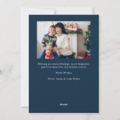 Carte de collage photo de Noël bleu (Dos)