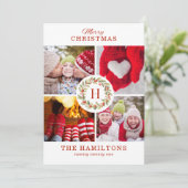 Carte de collage photo de Noël Monogramme (Debout devant)