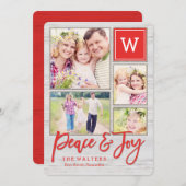 Carte de collage photo de vacances Monogrammes pai (Devant / Derrière)