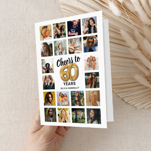 Carte de collage photo du 60e anniversaire