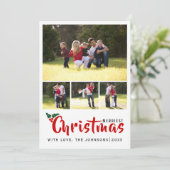 Carte de collage photo et rayures de Noël les plus (Debout devant)