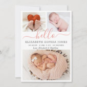 Carte de collage photo Hello Faire-part de naissan (Devant)