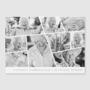 Carte de collage photo Memorial Modern Simple Chic