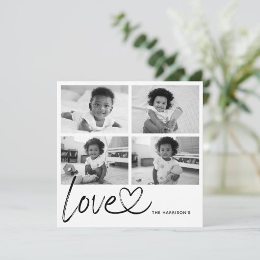 Carte de collage photo Modern Script Love (Debout devant)