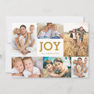 Carte de collage photo moderne simple Joy Holiday