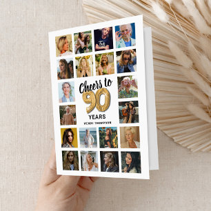 Carte de collage photo pour 90e anniversaire
