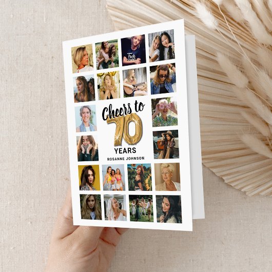 Carte de collage photo pour les 70 ans