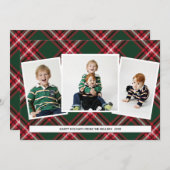 Carte de collage photo Tartan Plaid pour Noël (Devant / Derrière)