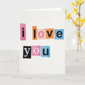 Carte de collage Simple Je t'aime (Fleur jaune)