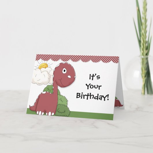 Carte de collection d'anniversaire Dinosaur amical (Devant)