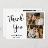 Carte de collection de Merci de Mariage noir blanc (Devant / Derrière)