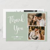 Carte de collection Mariage moderne Sage Green Mer (Devant / Derrière)