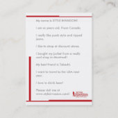 Carte de collection personnalisée #2 de style (Dos)