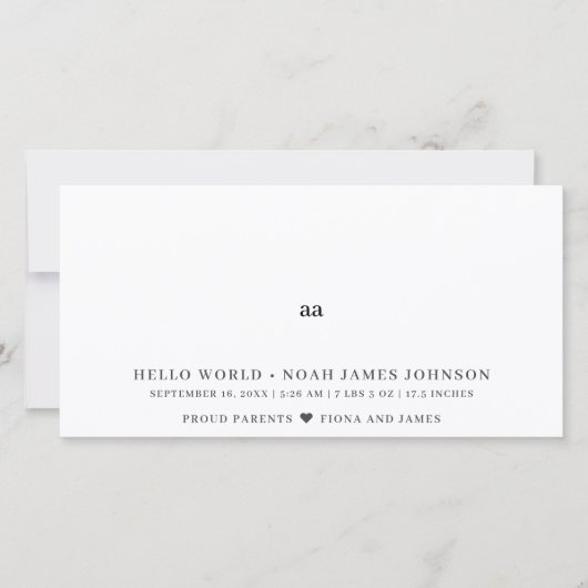 Carte de collection photo Faire-part de naissance  (Devant)