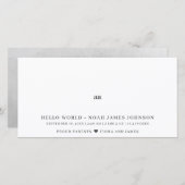 Carte de collection photo Faire-part de naissance  (Devant / Derrière)