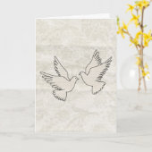 Carte de colombes des félicitations deux de (Fleur jaune)