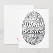 Carte de coloration do-it-yourself de Pâques Hoppy (Devant / Derrière)