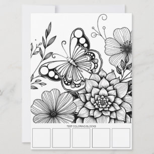 Carte de coloration pour adultes Papillon Art