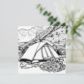 Carte de coloriage à thème du camping (Debout devant)
