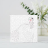 Carte de coloriage de fille heureuse dansant (Debout devant)