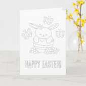 Carte de coloriage de Pâques pour les enfants (Fleur jaune)