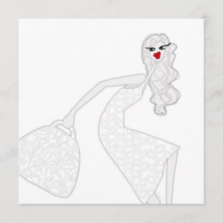 Carte de coloriage fille heureuse dansant glamour