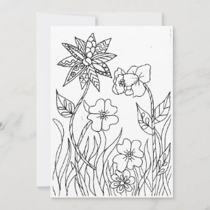 Carte de coloriage Fleurs de Jardin Sauvages