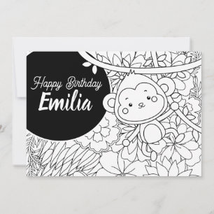 Carte de coloriage florale pour l'anniversaire des