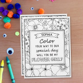 Carte de coloriage personnalisée Flower Propositio