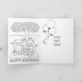 Carte de coloriage personnalisée Happy 5th Birthda (Intérieur)