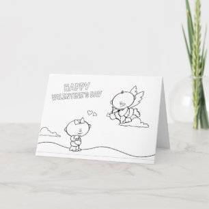 Carte de coloriage pour enfants Valentine Love