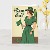 Carte de Comic Vintage Verte (Fleur jaune)