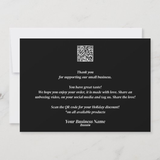 Carte de commande de Merci de vacances Noël (Dos)